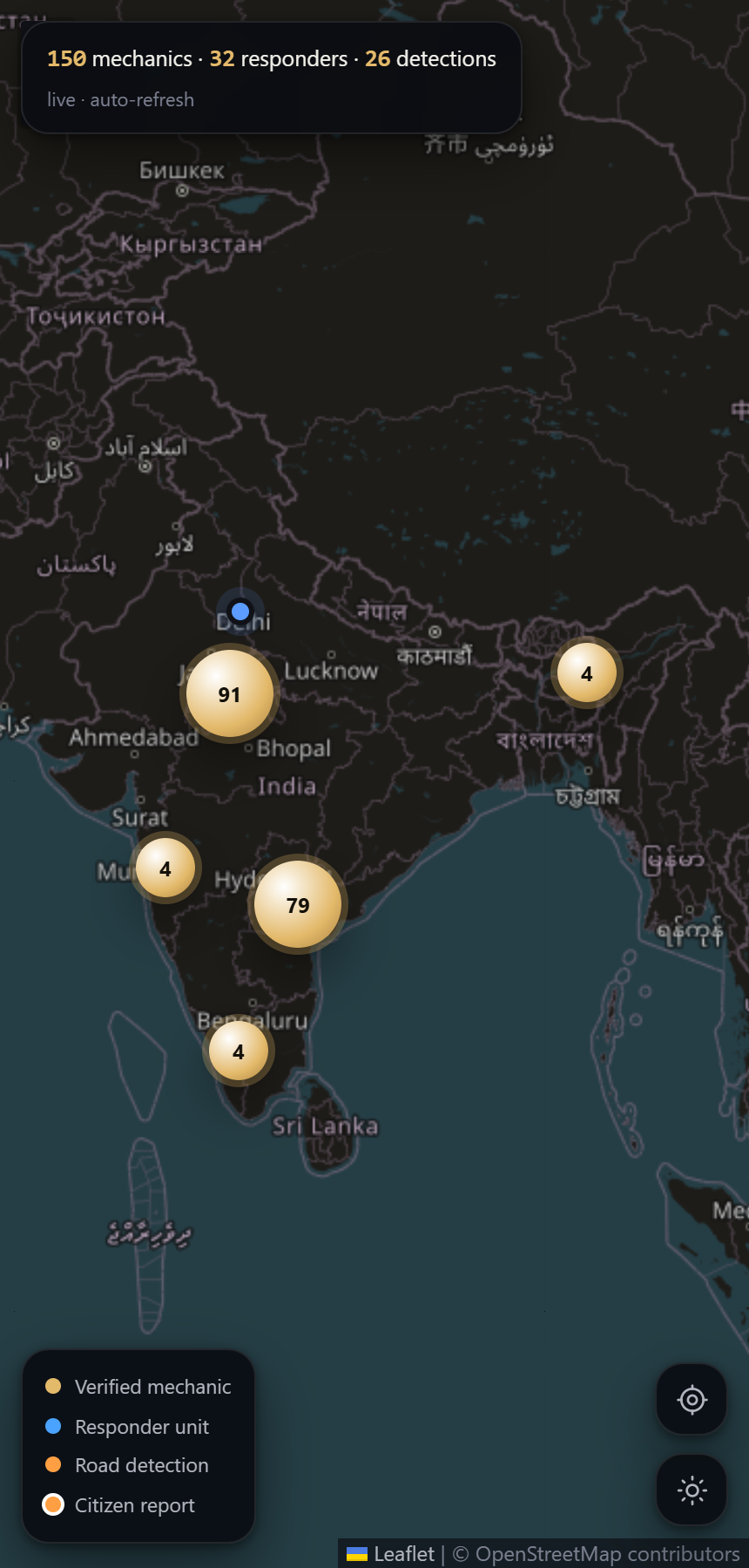RAKSHA live map